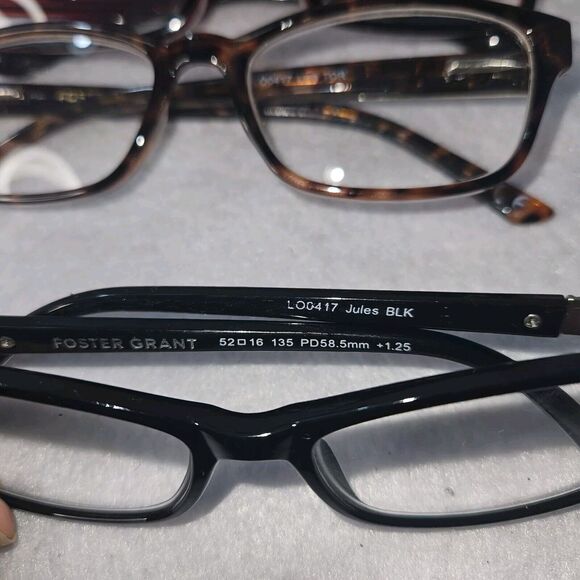 FOSTER GRANT Glasses Lot +1.25 OPTX Black Tortoise - Picture 3 of 9